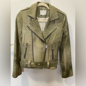 IRO Jovaspe 100% Soft Lamb Leather RARE Designer Moto Jacket Women's Size 36 S